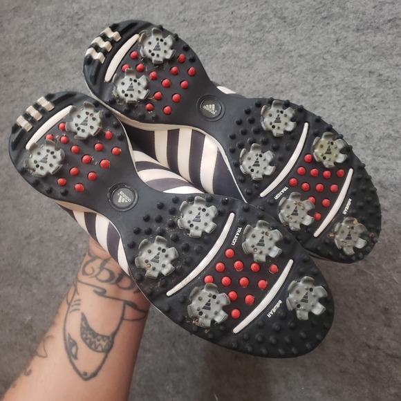 Adidas Tour 360 Golf Shoes Mens 6.5 Gray White Cleats Golfing Golfer Adult - Picture 10 of 11